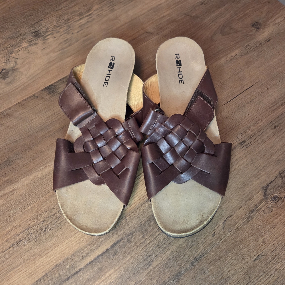 Rohde Women’s Braided Leather Comfort Sandals - Brown